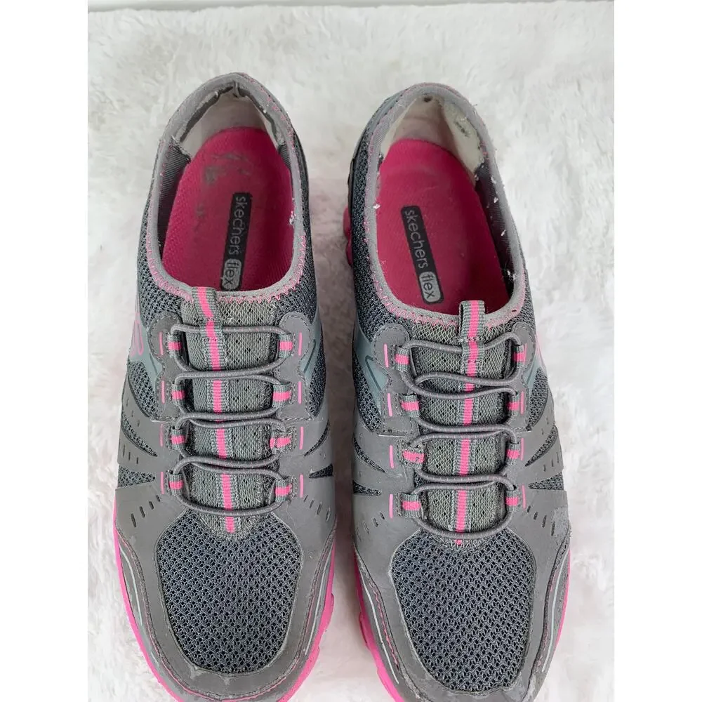 Skechers Flex Women's Slip-On Sneakers Gray/Pink Size 9 22142